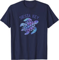 Siesta Key Florida Beach Design Souvenir Illustration T-Shirt - Navy Blue