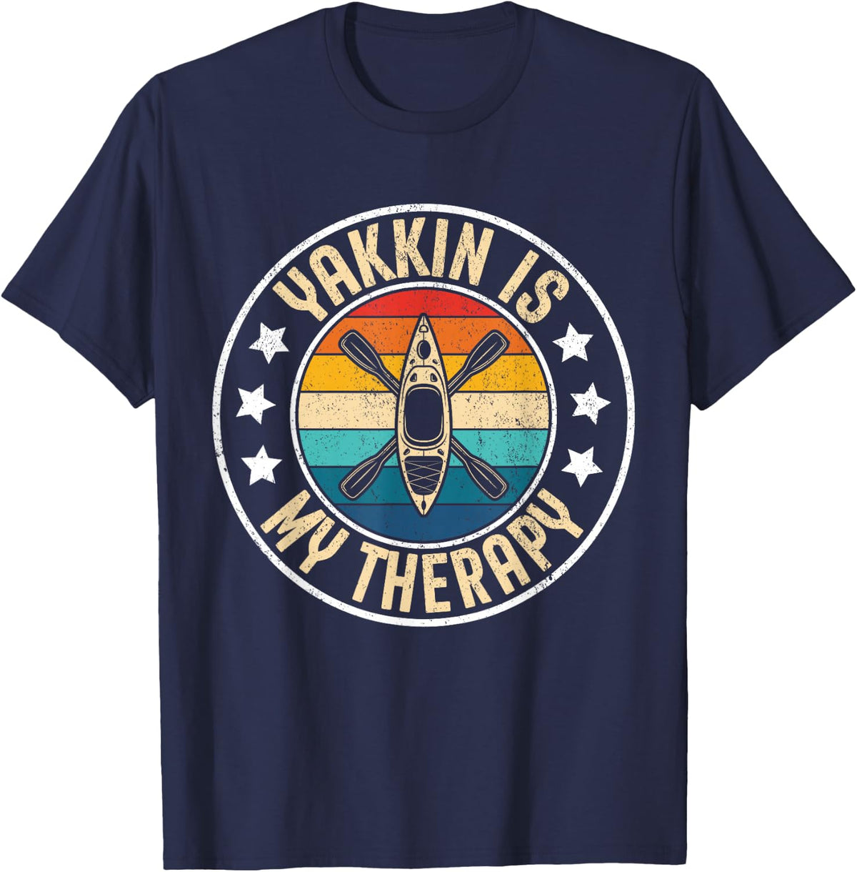 Yakkin Is My Therapy I Kayaking T-Shirt - Navy Blue
