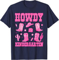 Howdy Kindergarten Teacher Student Western Country Cowgirl T-Shirt - Navy Blue