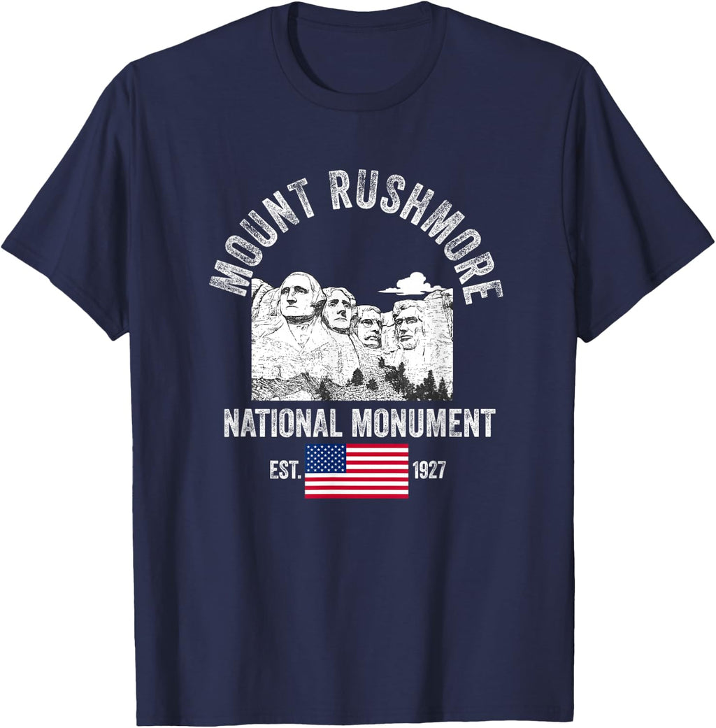 Mount Rushmore National Monument South Dakota US Presidents T-Shirt - Navy Blue