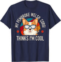 My Pembroke Welsh Corgi Thinks I'm Cool Breed Dog Lover T-Shirt - Navy Blue