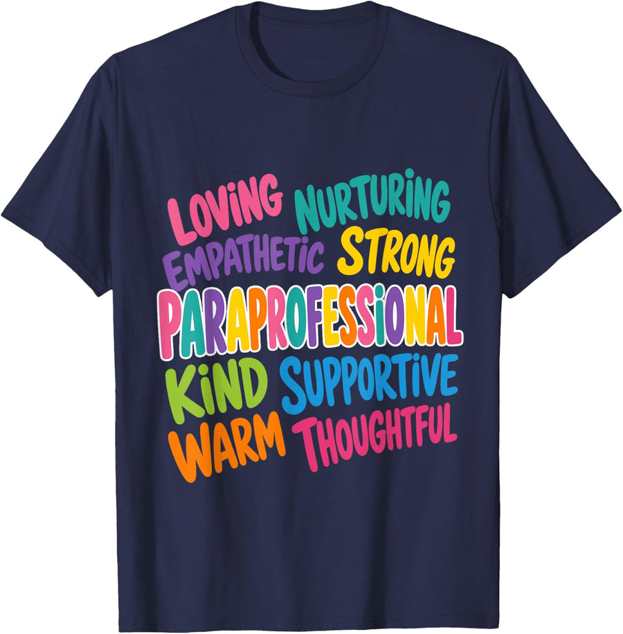 Paraprofessional Paraeducator School T-Shirt - Navy Blue
