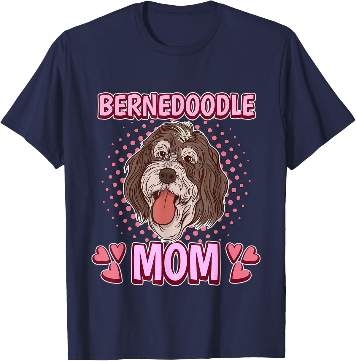 Womens Bernedoodle Mom Mommy Mother's Day Bernedoodle T-Shirt - Navy Blue