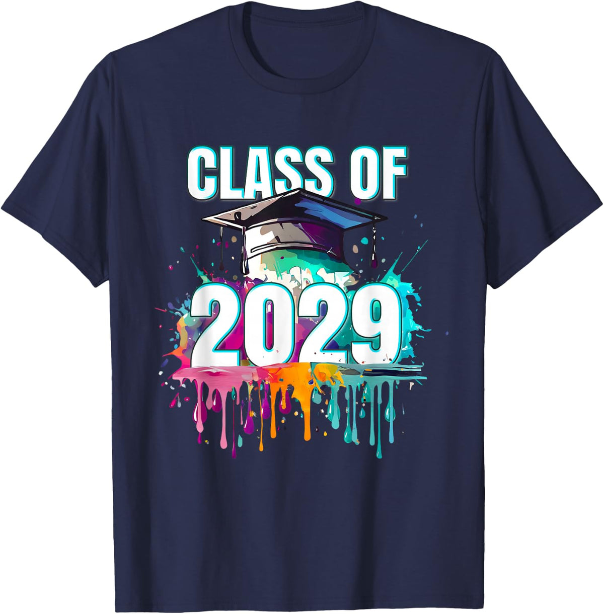 Class of 2029 Grow With Me TShirt First Day of School T-Shirt - Navy Blue