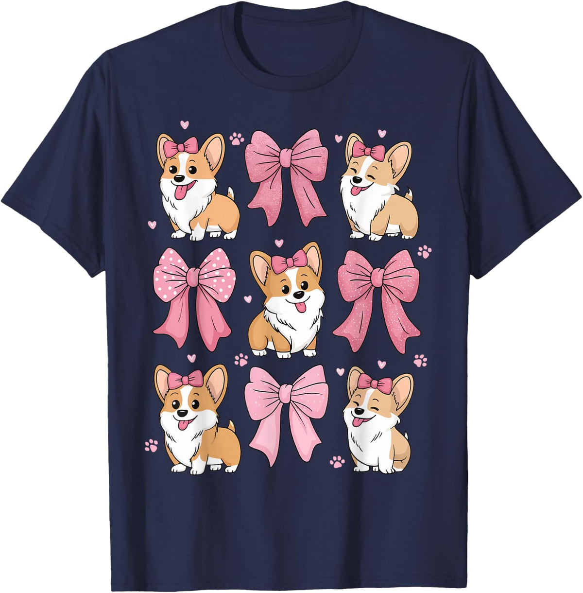 Corgi Pink Coquette T-Shirt - Navy Blue