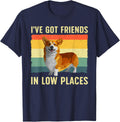 Cute Corgi Art for Men Women Kids Pet Dog Cardigan Corgi T-Shirt - Navy Blue