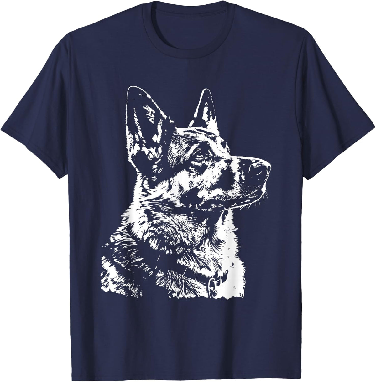 German Shepherd Drawing Shepherd Picture German Shepherd T-Shirt - Navy Blue