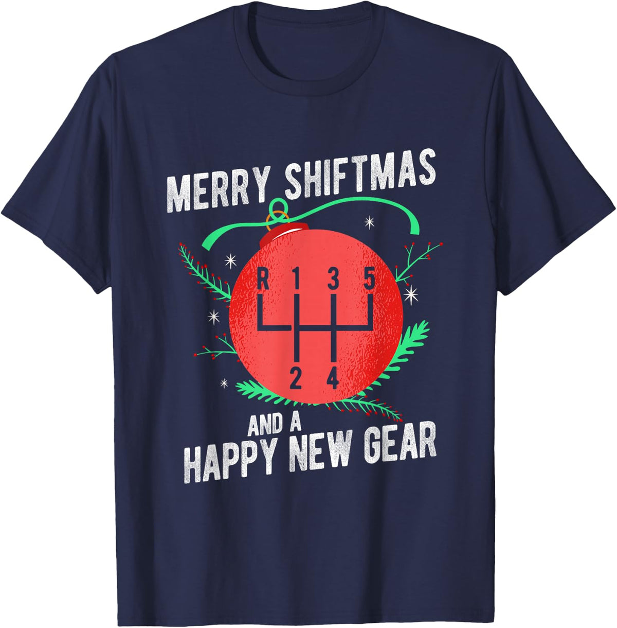Car Guy Funny Auto Racing Mechanic Manual Christmas Car love T-Shirt - Navy Blue