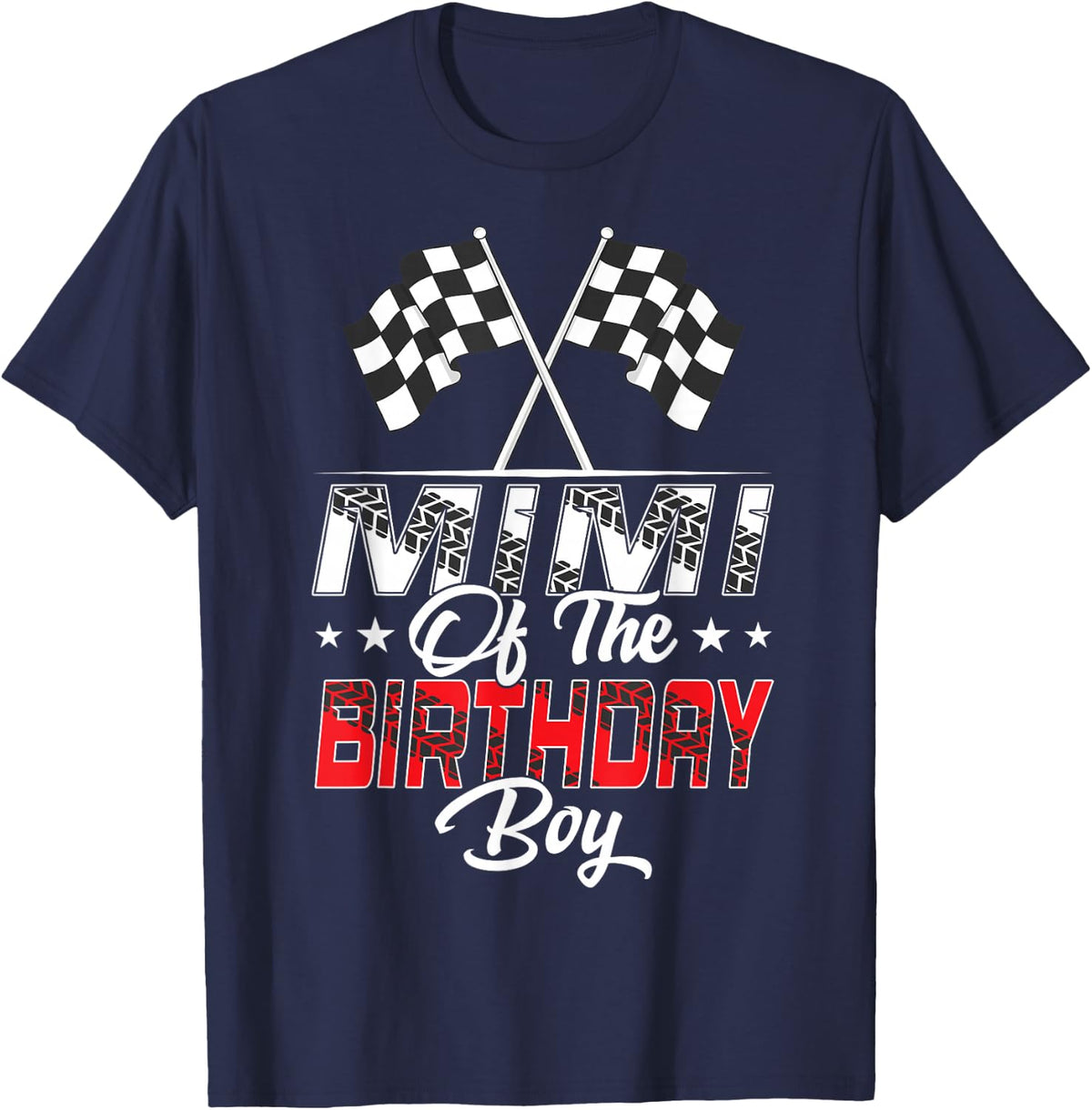 Race Car Mimi of The Birthday Boy Racing Family Pit Crew T-Shirt Tee - Navy Blue