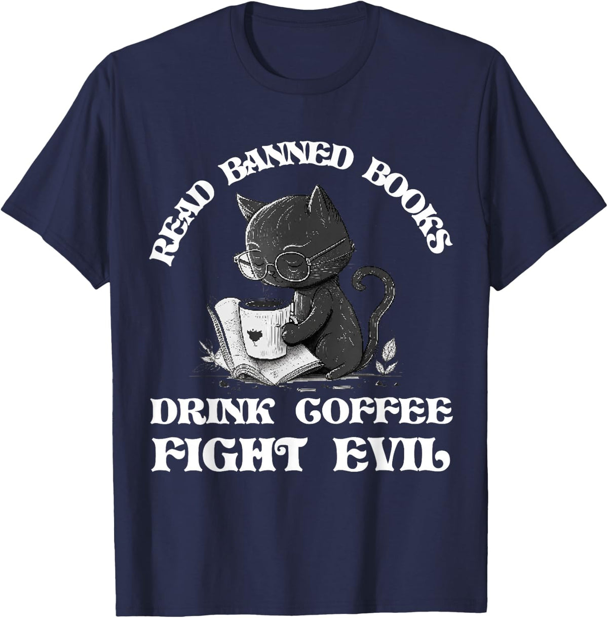 I Read Banned Books Lover BookWorm Love Banned Books T-Shirt - Navy Blue