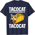 Tacocat Spelled Backwards Funny Cat Gifts Men Women Boy Kids T-Shirt - Navy Blue