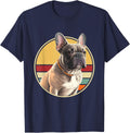 Funny French Bulldog Retro Outfits Clothes Cute Frenchie Dog T-Shirt - Navy Blue