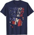 Drinking For Two 4th Of July Pregnancy Announcement Dad Men T-Shirt - Navy Blue