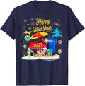 Happy New Year 2027 Family Matching Custom Vacation Outfit T-Shirt - Navy Blue
