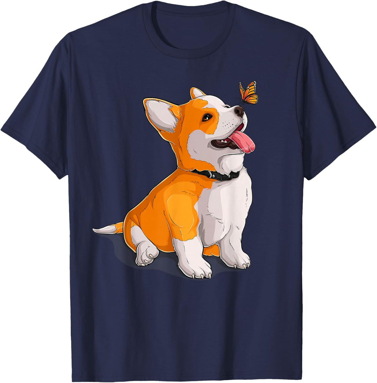 Funny Corgi Dog Lover Owner T-Shirt, Black - Navy Blue