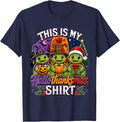 This is My Hallothanksmas Turtle Halloween Thanksgiving Xmas T-Shirt - Navy Blue