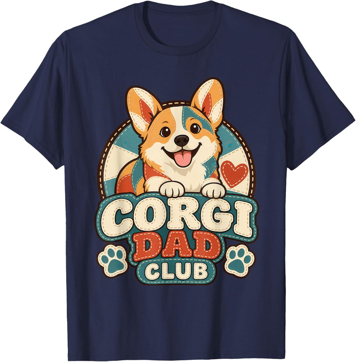 Pembroke Welsh Corgi Dog Dad T-Shirt - Navy Blue