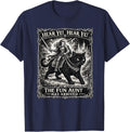 Funny Hear Ye Hear Ye The Fun Aunt Has Arrived Knight Cat T-Shirt - Navy Blue