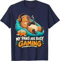 Capybara Gamer Classic Funny Gaming Illustration T-Shirt - Navy Blue