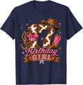 17th Birthday Girl Pink 17 Years Old Cowgirl Western Rodeo T-Shirt - Navy Blue