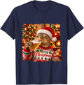 Merry Christmas Turtle Lovers Funny Holiday Party T-Shirt - Navy Blue