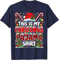 This is My Christmas Pajama Shirt Funny Xmas PJs Men Women T-Shirt - Navy Blue
