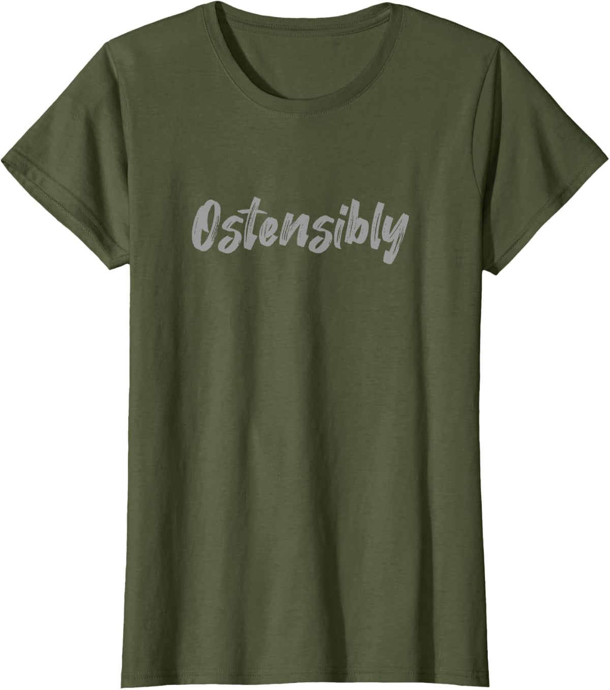 Ostensibly Dictionary Nerd Reading Addict T-Shirt - Olive Green