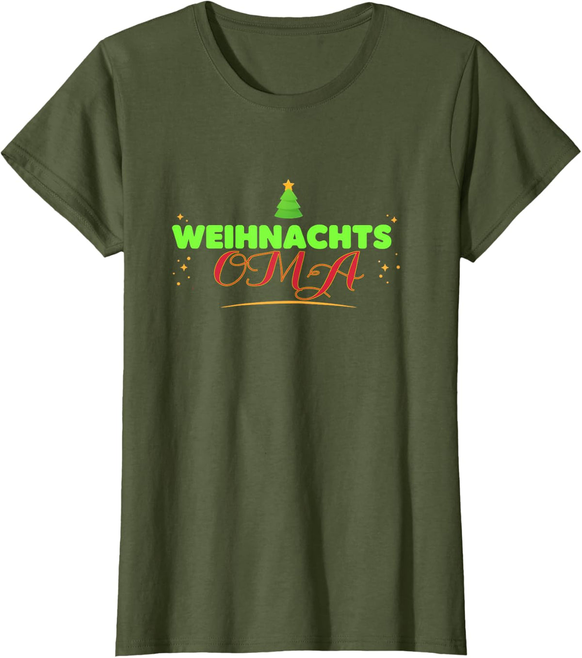 WEIHNACHTS-OMA Familien-Weihnachten Matching Set T-Shirt - Olive Green