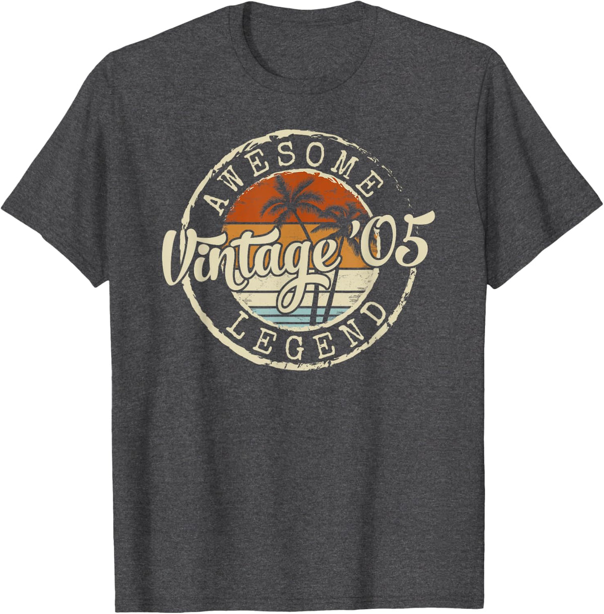 Vintage 2005 21yr 21st Birthday Gifts for Men 21 Years Old T-Shirt - Dark Heather Grey