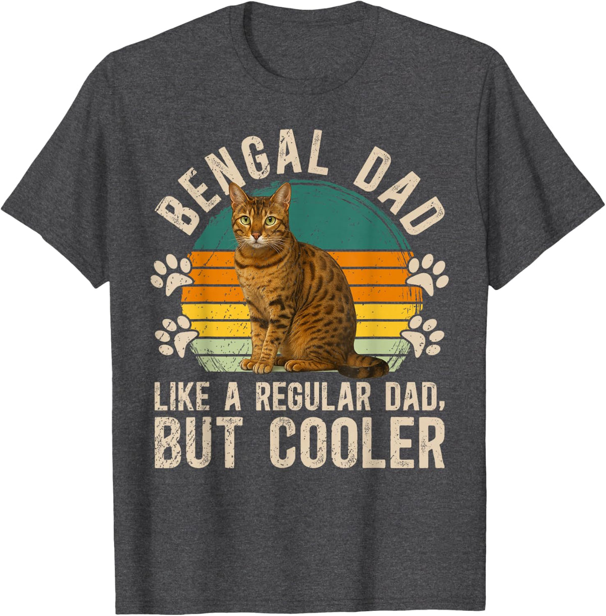 Bengal Cat Dad Definition Bengal Cat Owner T-Shirt - Dark Heather Grey
