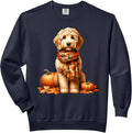Golden Doodle Fall Dog Outfit Cute Autumn Goldendoodle Comfort Colors Adult Sweatshirt - Adult Unisex Navy