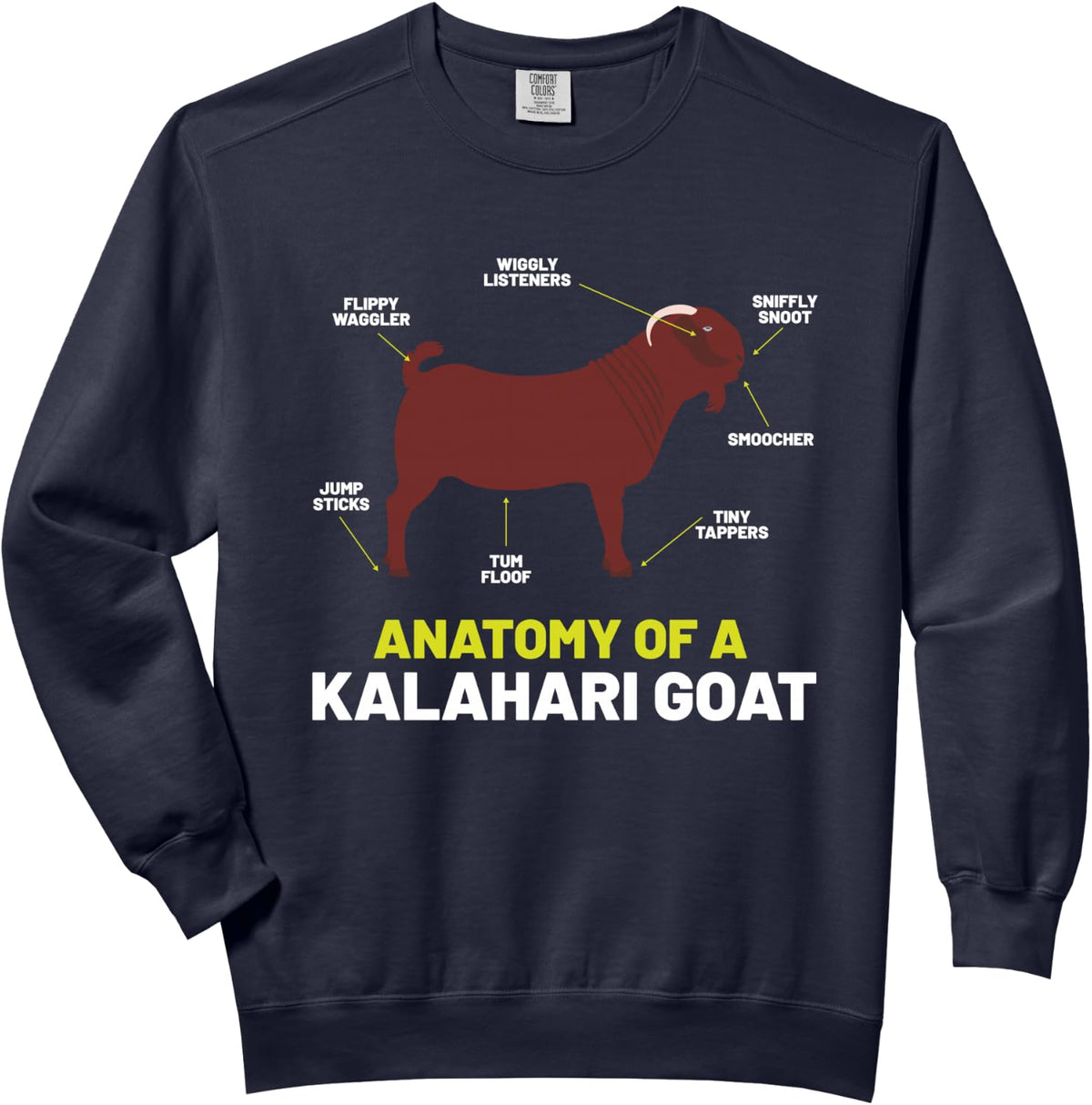Goat Lovers Product Pet Meme Animal Pun Funny Kalahari Goat Comfort Colors Adult Sweatshirt - Adult Unisex Navy