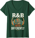 Women's Hits Differently R&B Hip Hop Rap Musician Concert R&b V-Neck T-Shirt - Dark Green