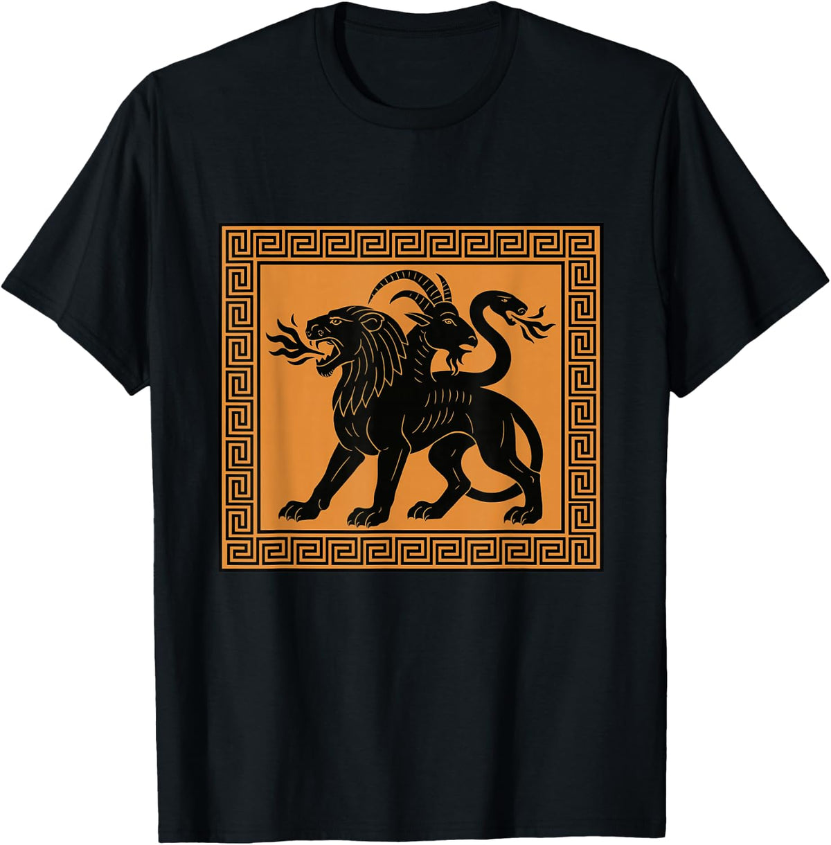 Chimera Legend Greek Mythology Ancient Art History Myths T-Shirt - Black