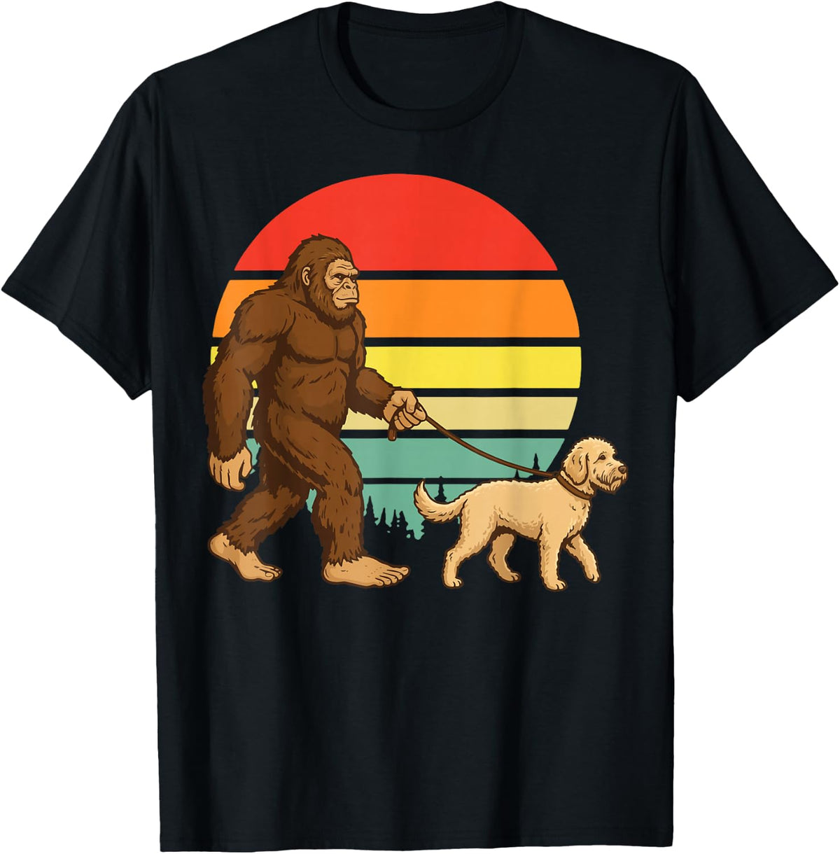 Goldendoodle Bigfoot T-Shirt - Black