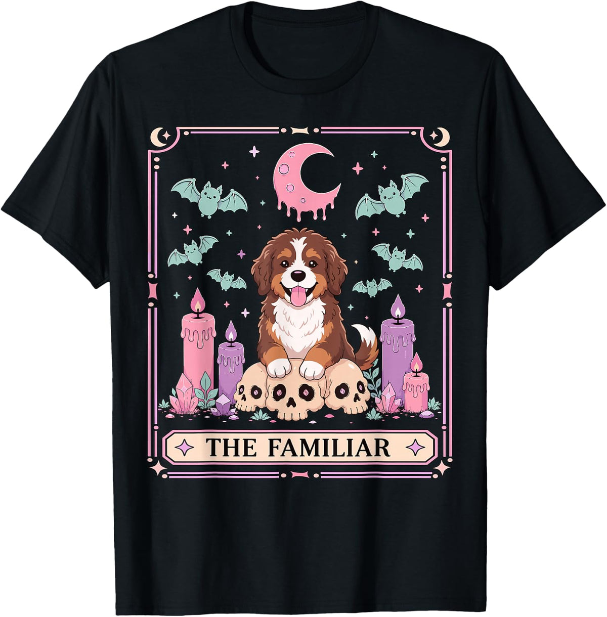 Bernedoodle Dog Tarot Card T-Shirt - Black