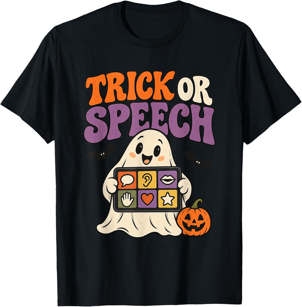 Trick Or Speech SLP Halloween Communication Board T-Shirt - Black