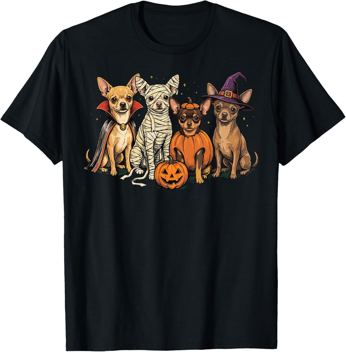 Chihuahuas Halloween Costume T-Shirt - Black