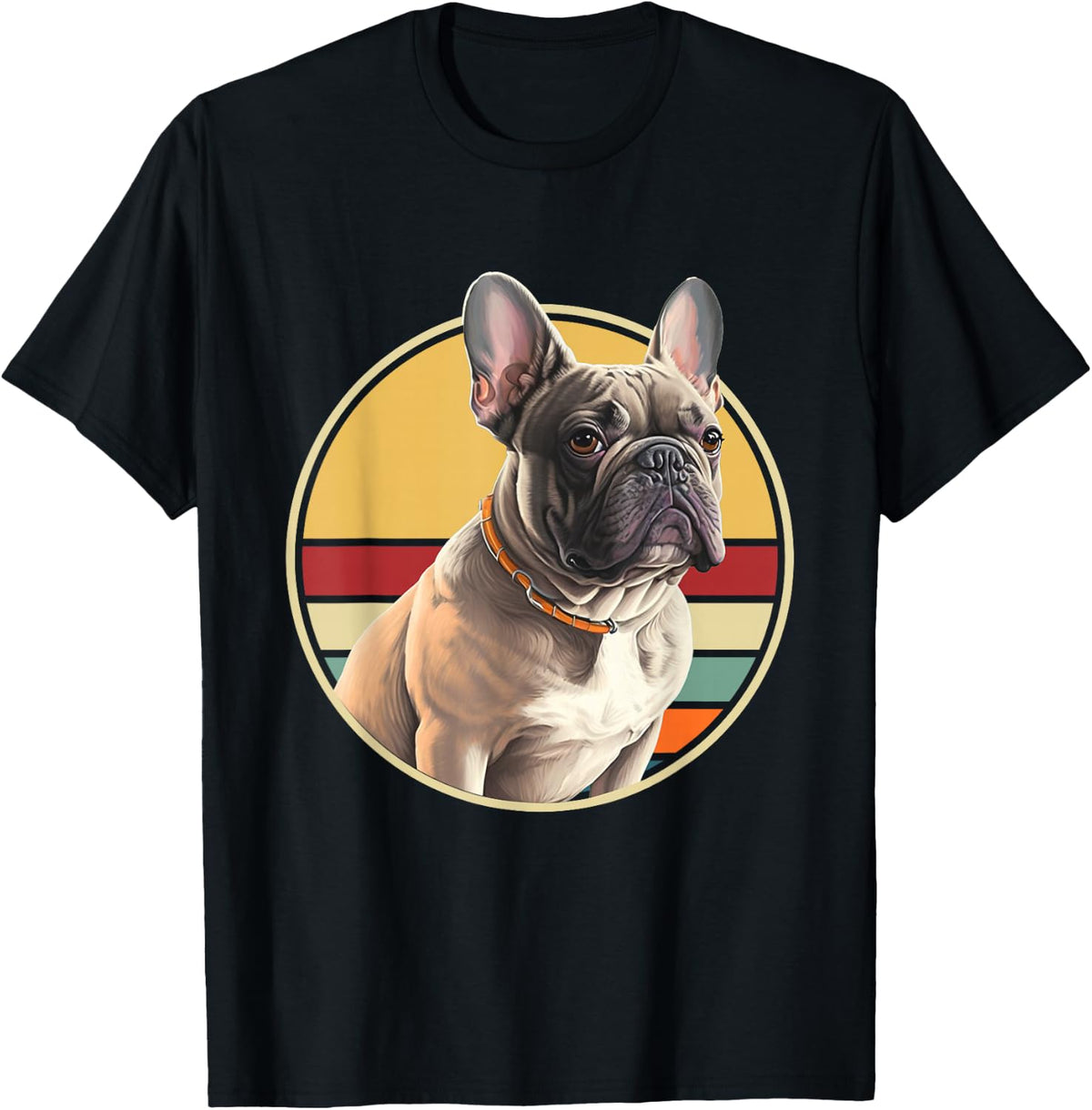 Funny French Bulldog Retro Outfits Clothes Cute Frenchie Dog T-Shirt - Black