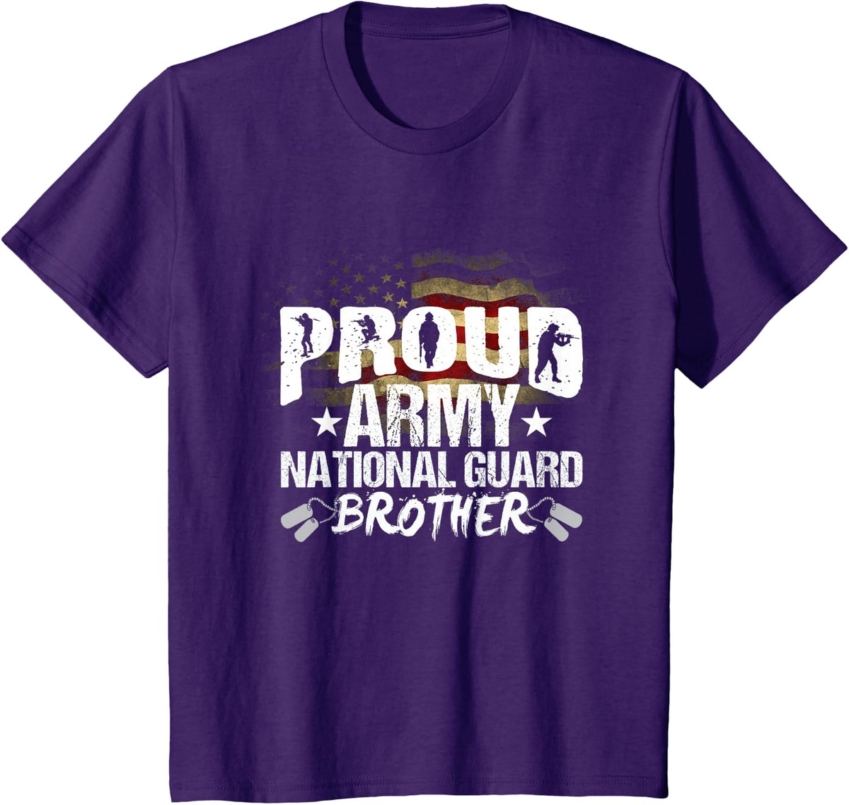 Proud Army National Guard Brother Veteran On 4th July T-Shirt - Purple