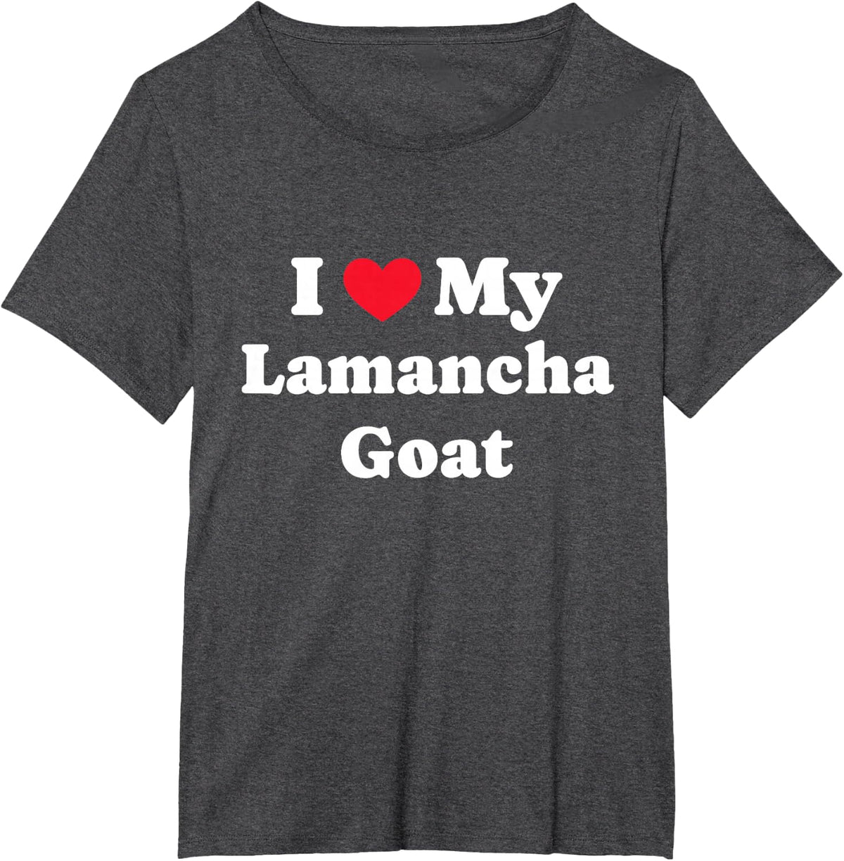 I Love My LaMancha Goat Gopher Ear Goat T-Shirt - Dark Heather Grey