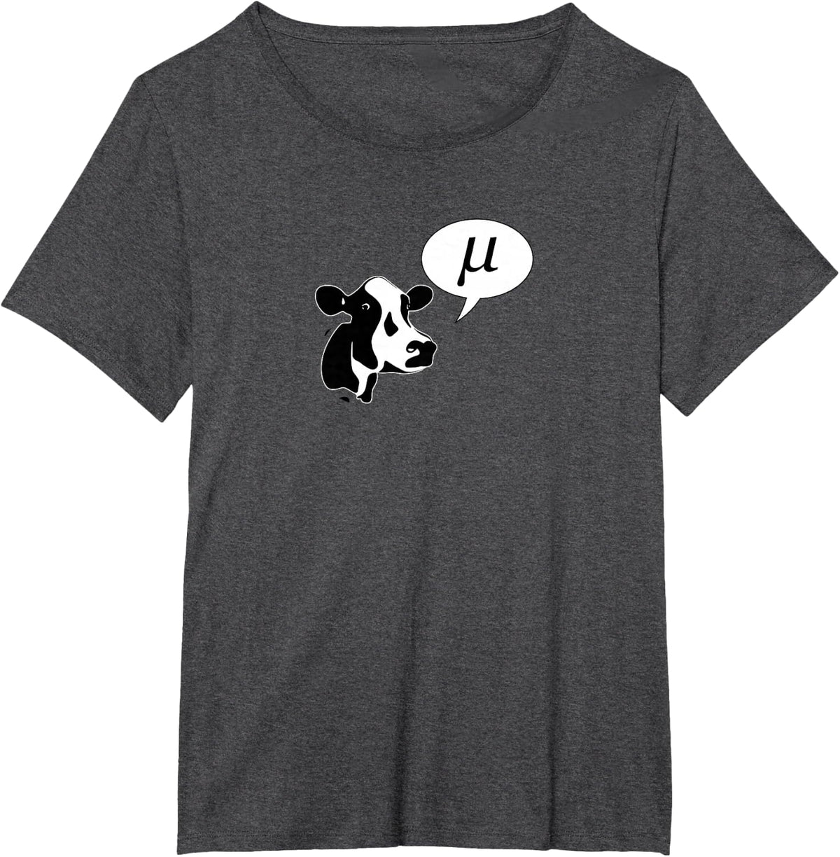 Scientific Cow Goes Mu Funny Science Math Pun T-Shirt - Dark Heather Grey