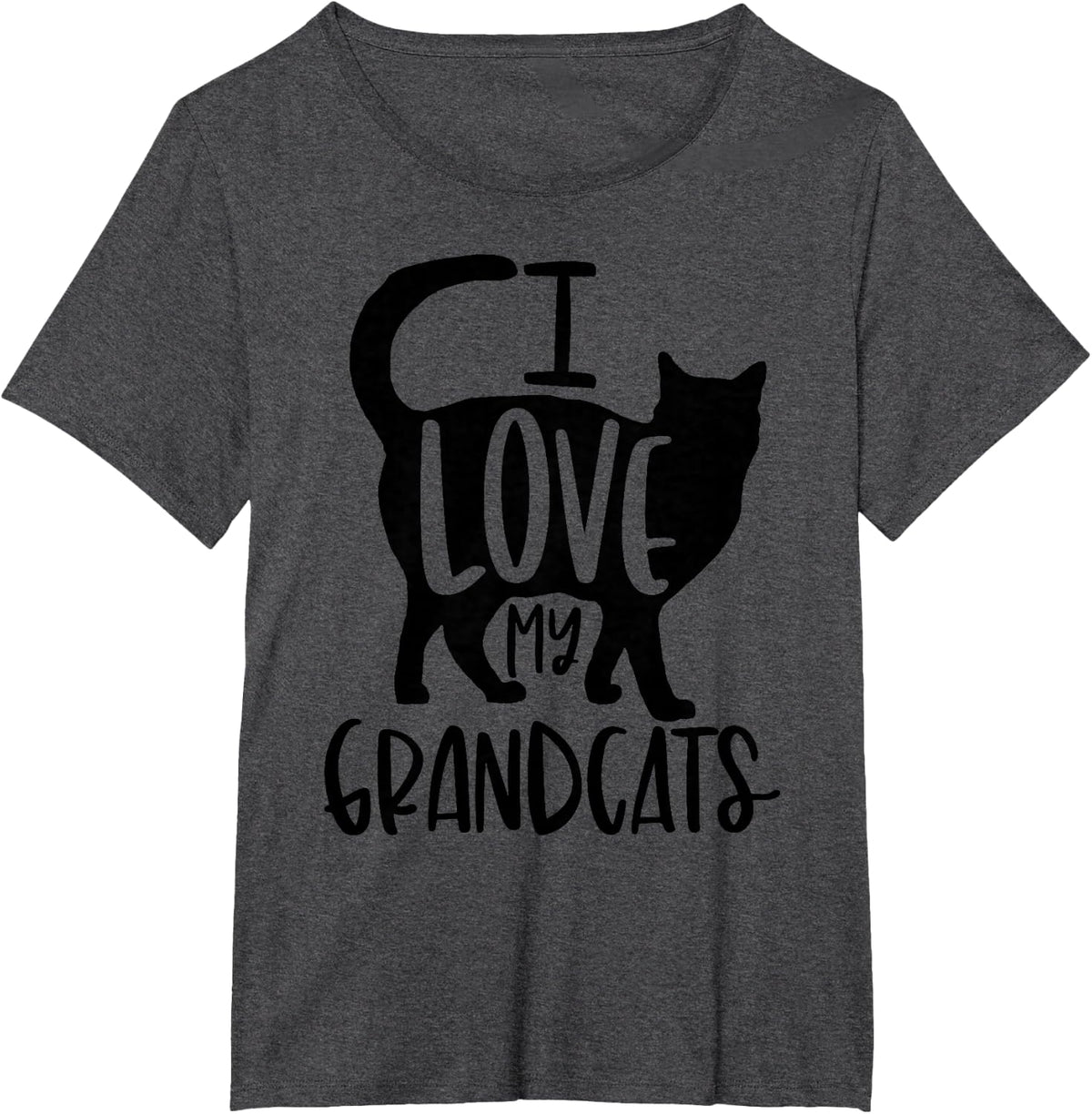 I Love My Grandcats Grandma Granddad Cat Dad Animal Lover T-Shirt - Dark Heather Grey