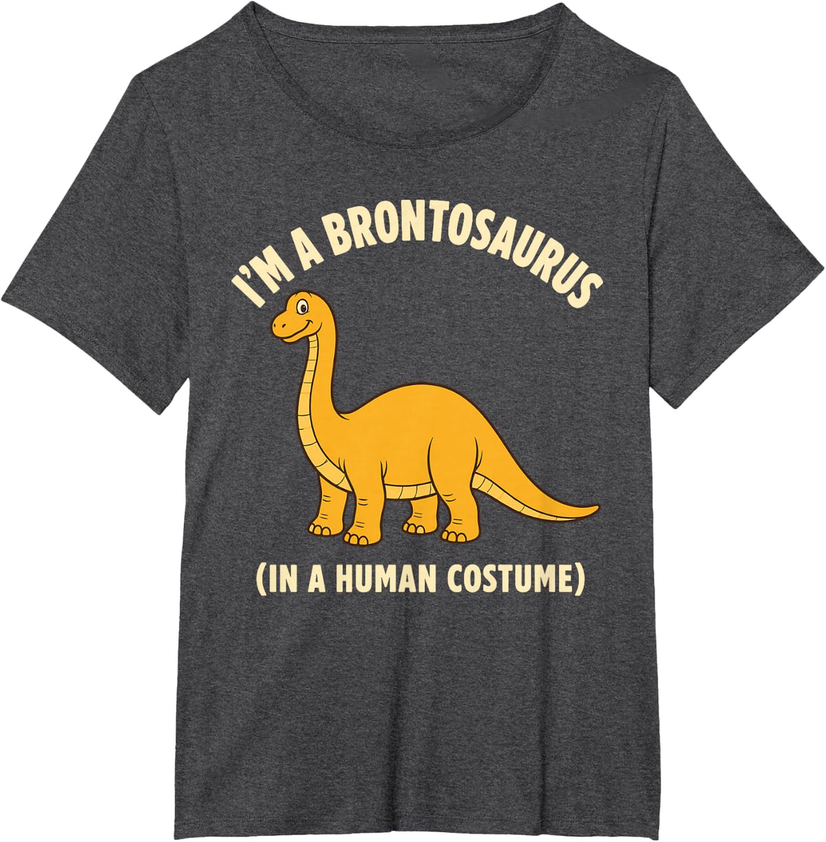 Brontosaurus Art for Men Women Kids Long-Neck Brontosaurus T-Shirt - Dark Heather Grey