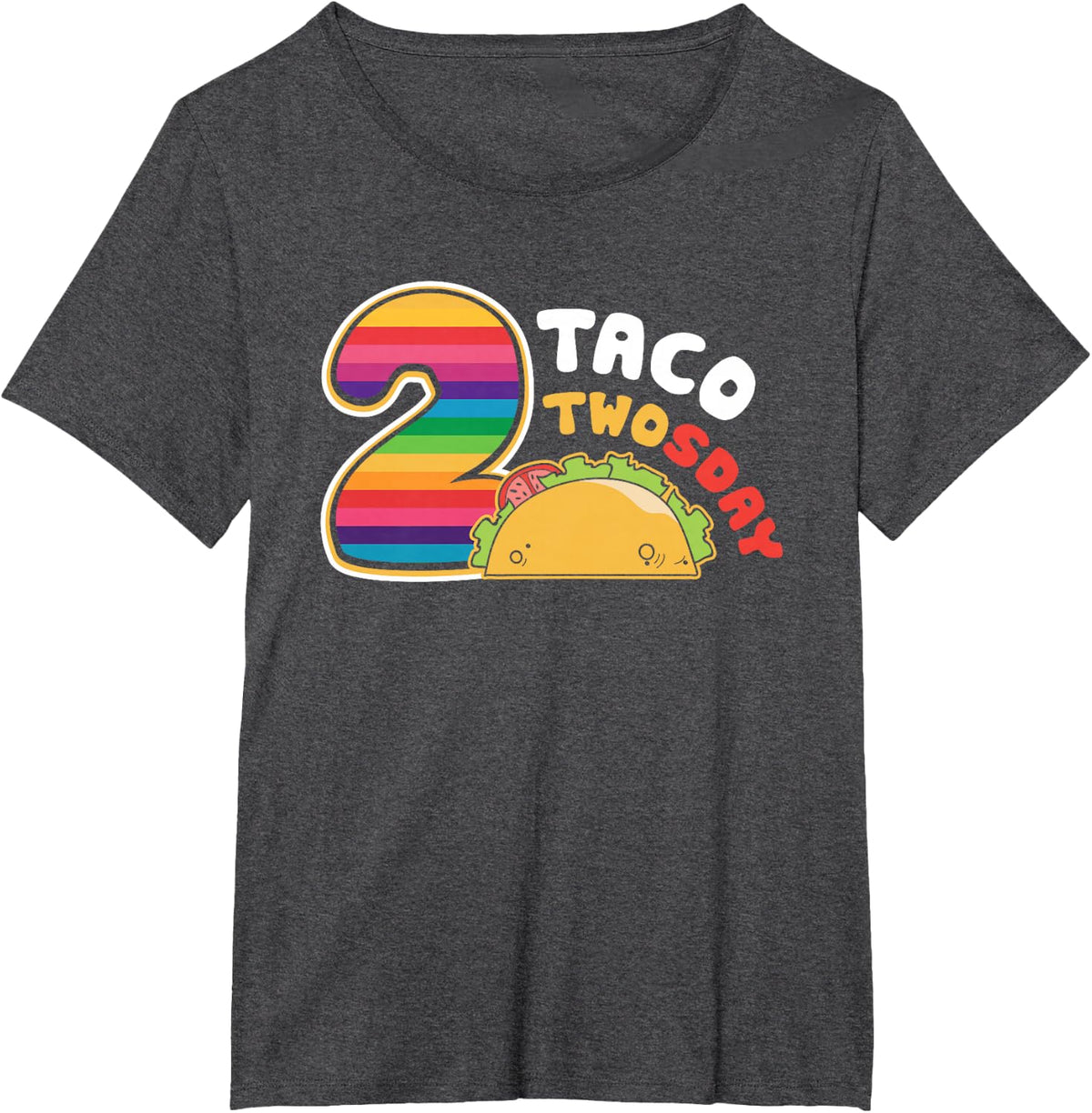 Taco Twosday 2nd Birthday Gift for Kids Boy Girl T-Shirt - Dark Heather Grey