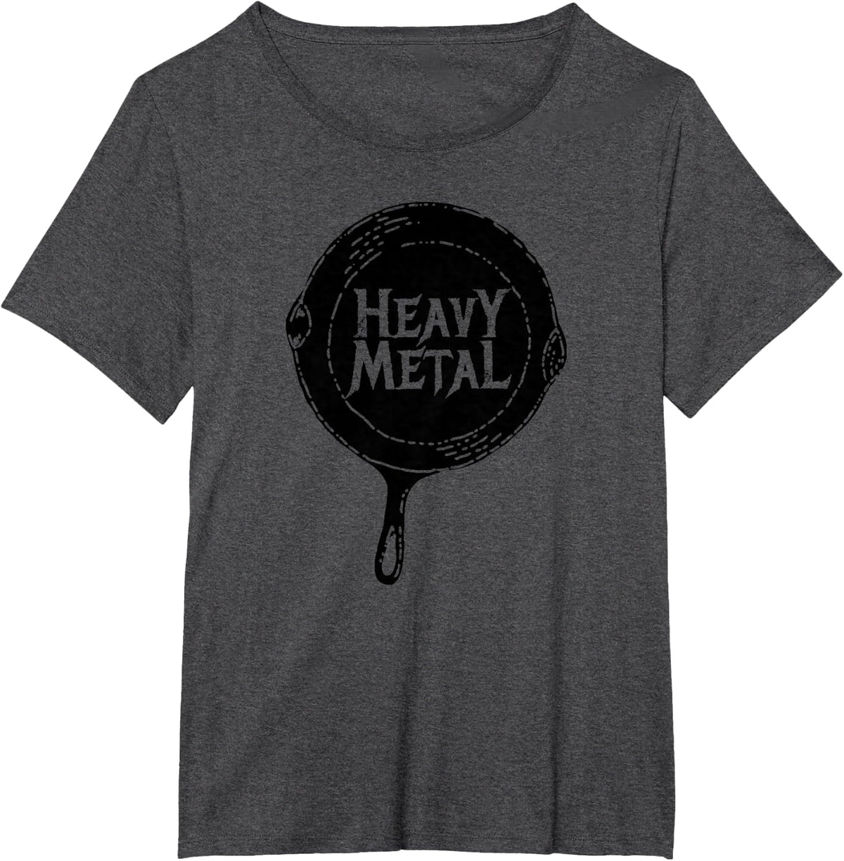 Heavy Metal Shirt Cast Iron Pan Culinary Chef Cooking Gift T-Shirt - Dark Heather Grey