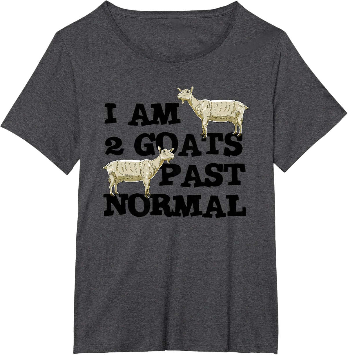 I am 2 Goats Past Normal Farm Animal Lover Farmer Gift T-Shirt - Dark Heather Grey