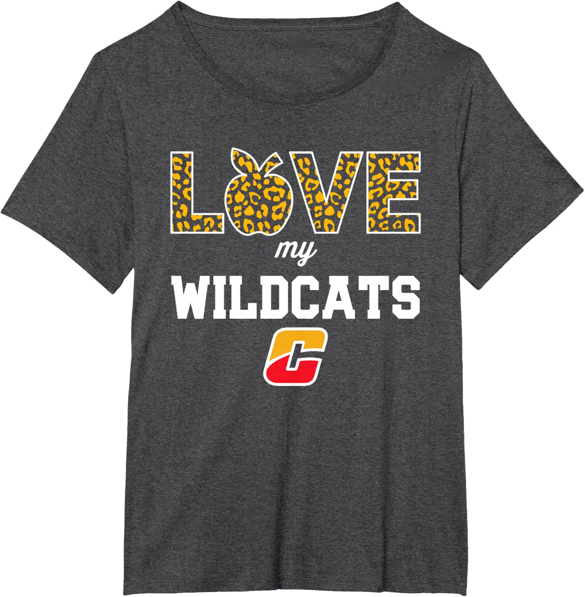 Carlisle Wildcats Logo Love My Team HS T-Shirt - Dark Heather Grey