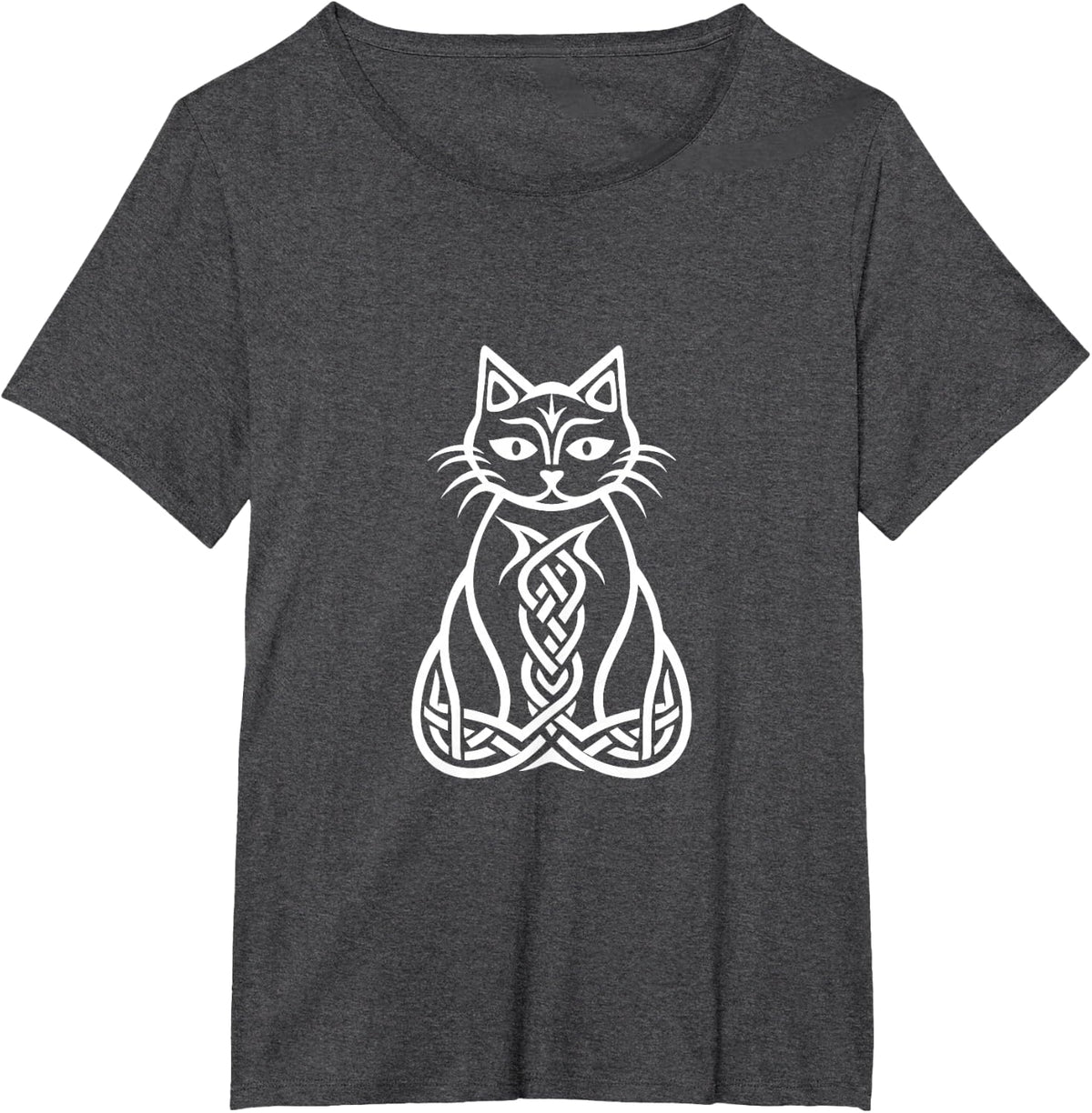 Cat Norse Mythology Celtic Knots Tee T-Shirt for Cat Lovers - Dark Heather Grey
