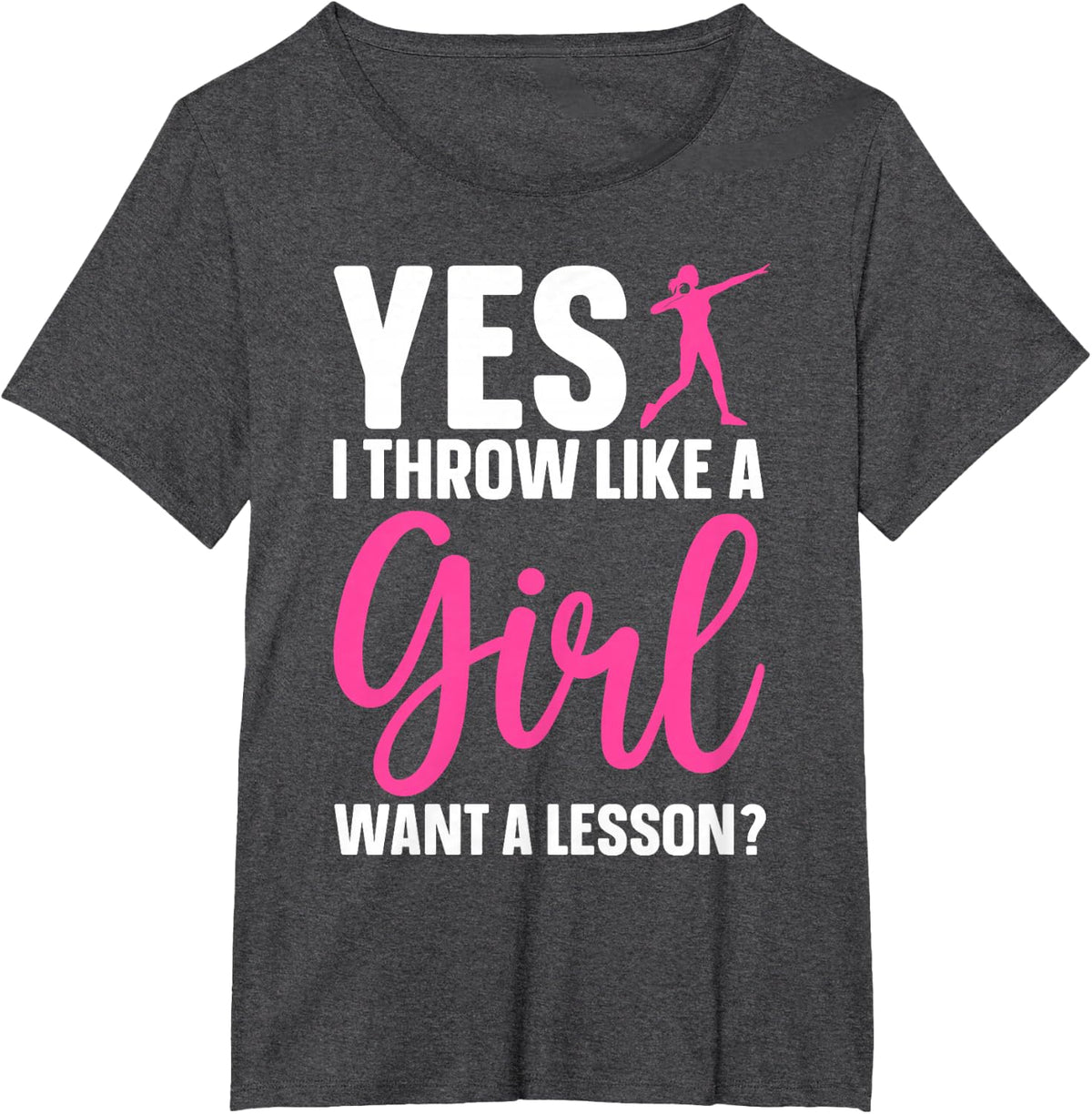 Funny Shot Put Art For Girls Women Track And Field Shot Put T-Shirt - Dark Heather Grey